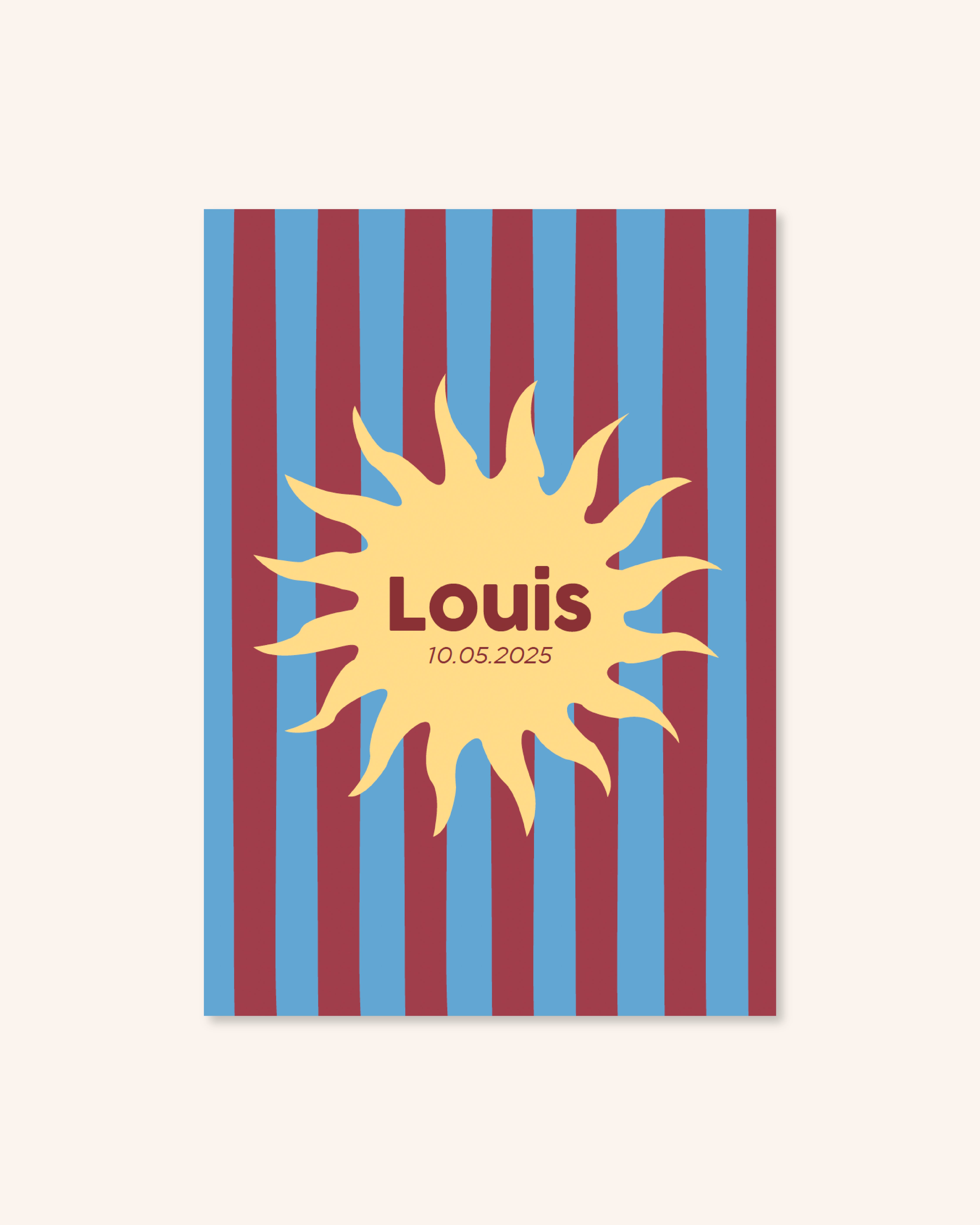 Faire-part de naissance enfant avec motif pour annoncer naissance bébé. 