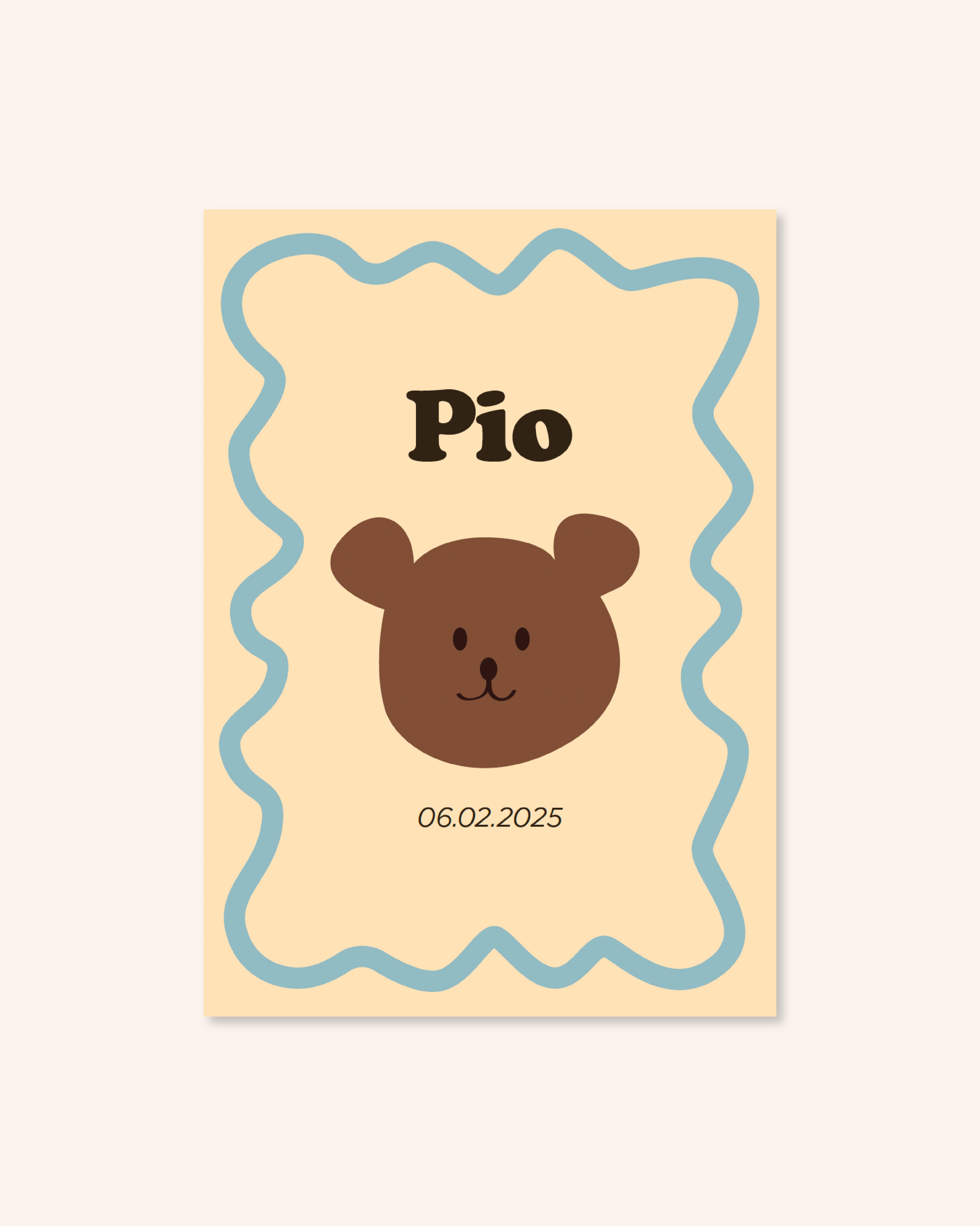 Faire-part de naissance enfant avec motif pour annoncer naissance bébé.