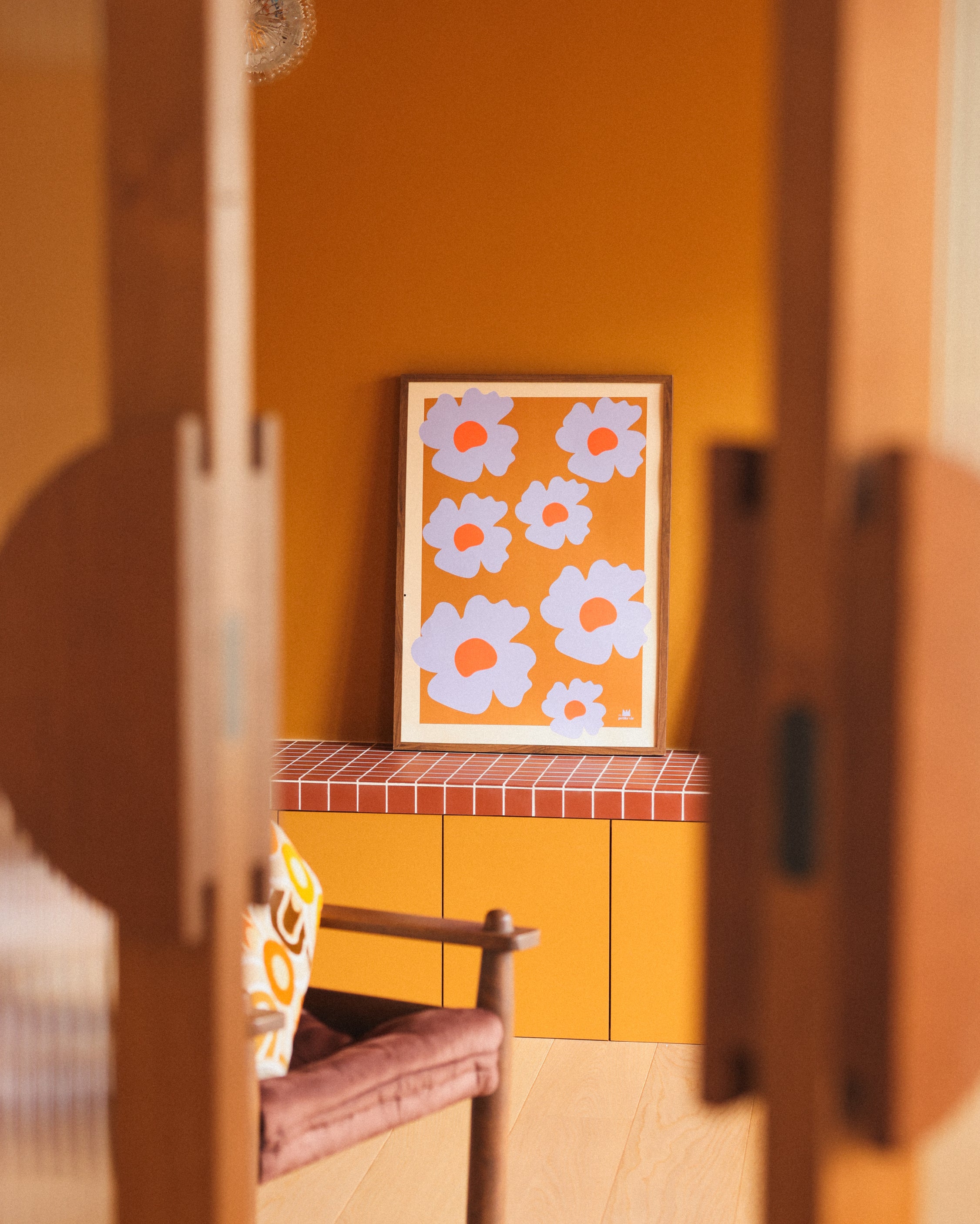 Grande affiche – Fleurs bleues