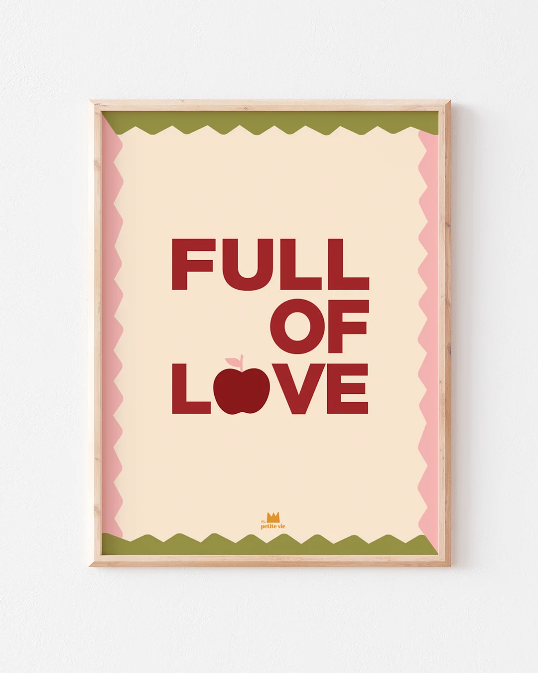 Affiche Full of love illustration colorée message d’amour déco enfant