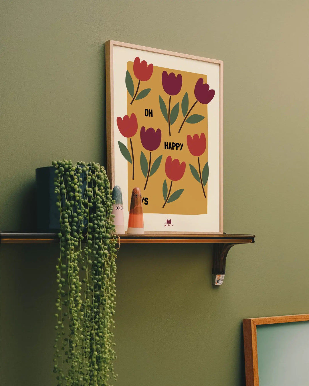 Affiche décorative représentant des tulipes multicolores, style moderne et lumineux.