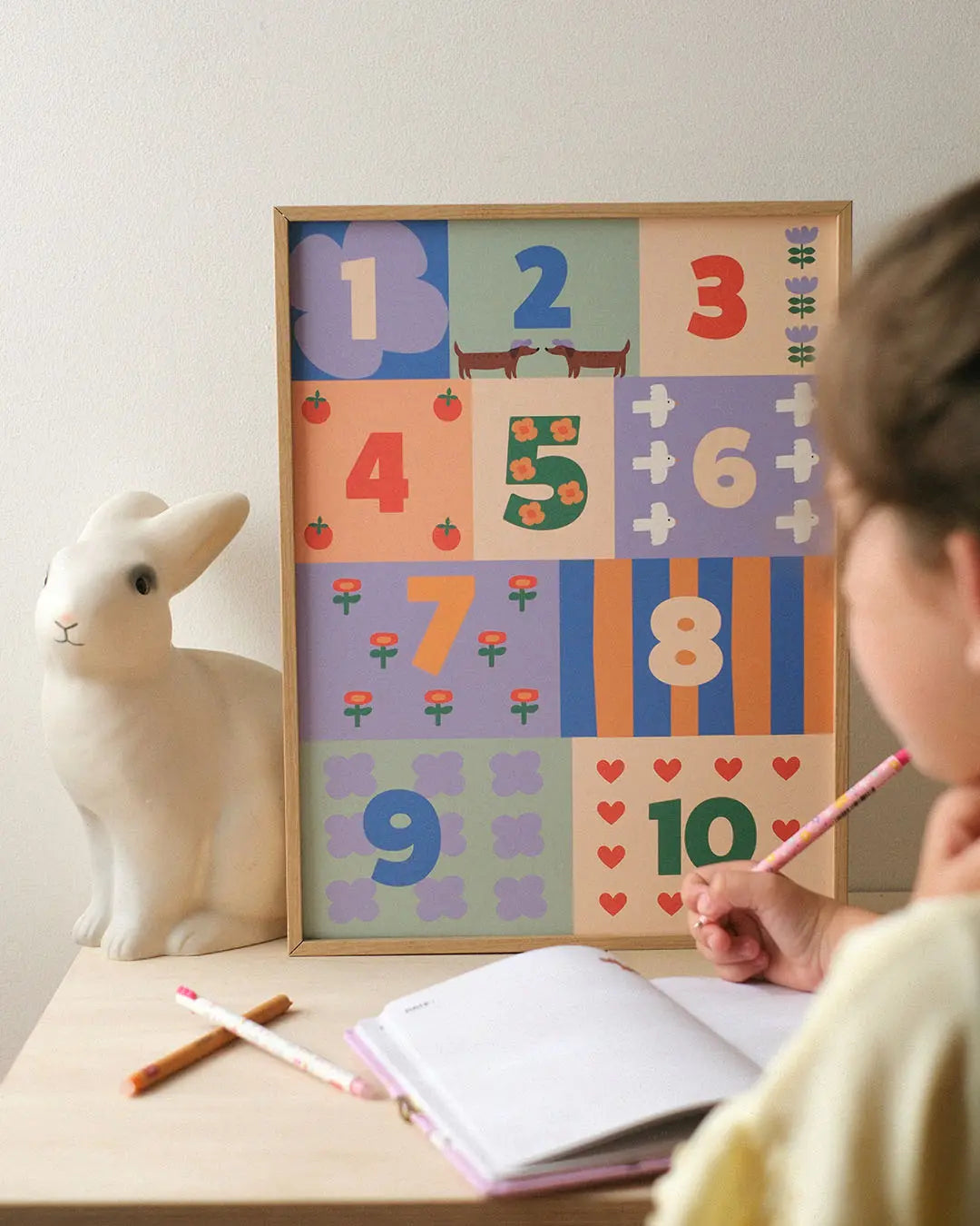 Affiche murale Les Chiffres pour apprendre à compter, décor ludique pour chambre ou classe.