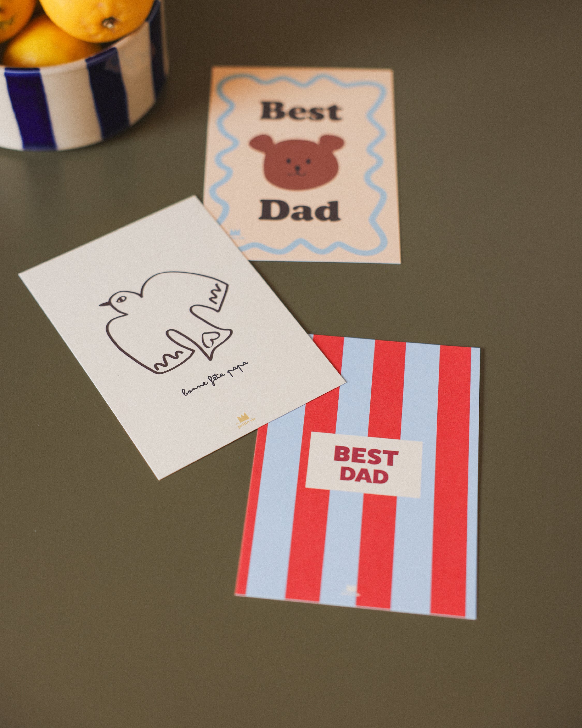 Carte Best Dad rayures