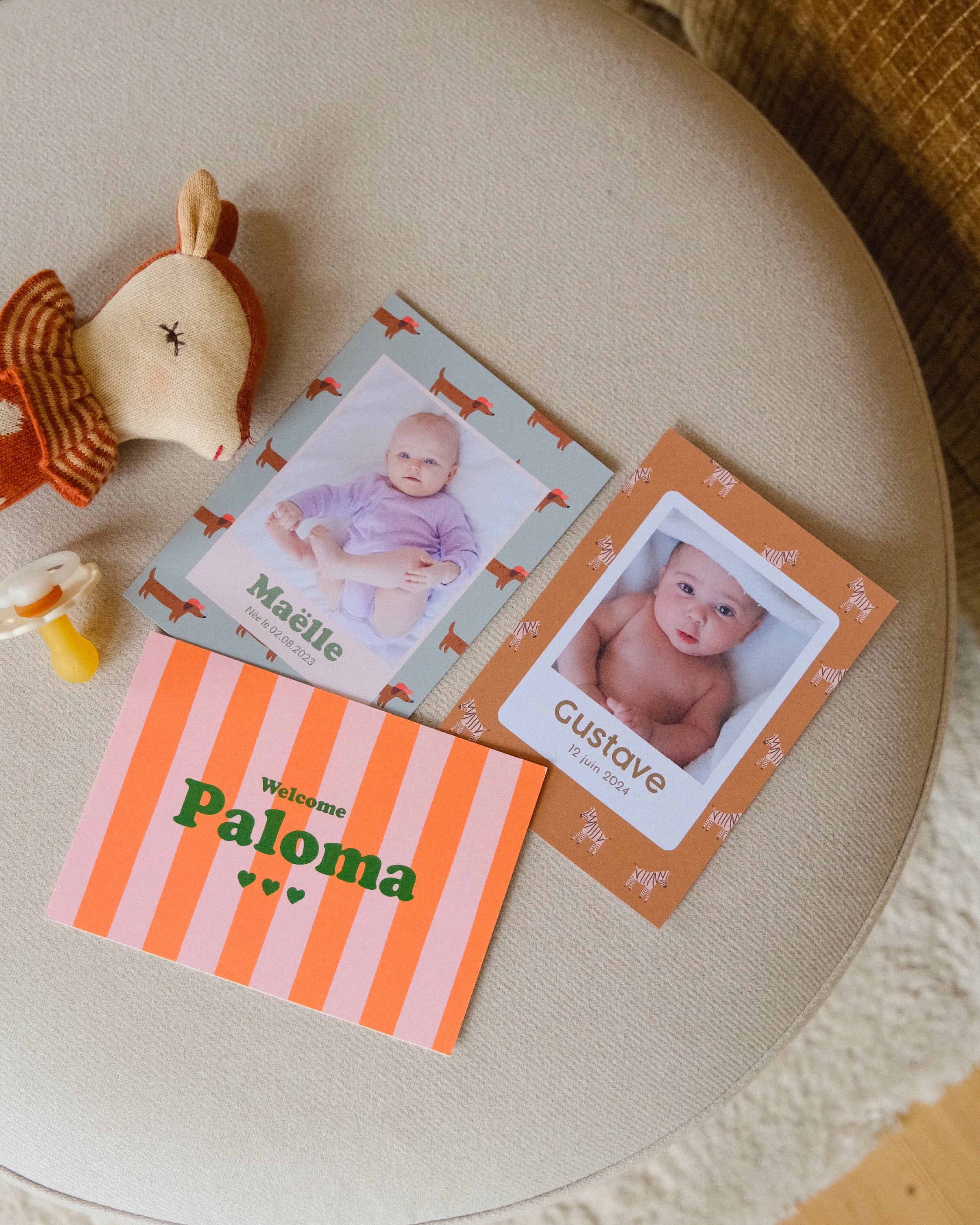 Faire-part de naissance photos et animaux illustrés ma petite vie pour bébé