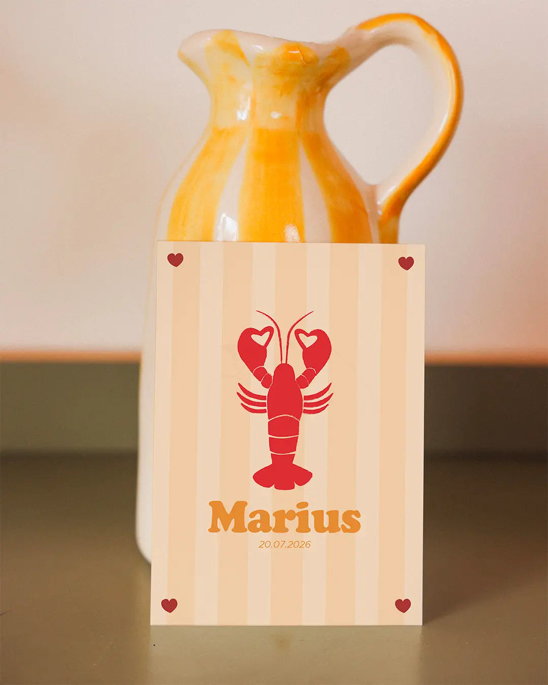 Faire-part de naissance homard pour bébé